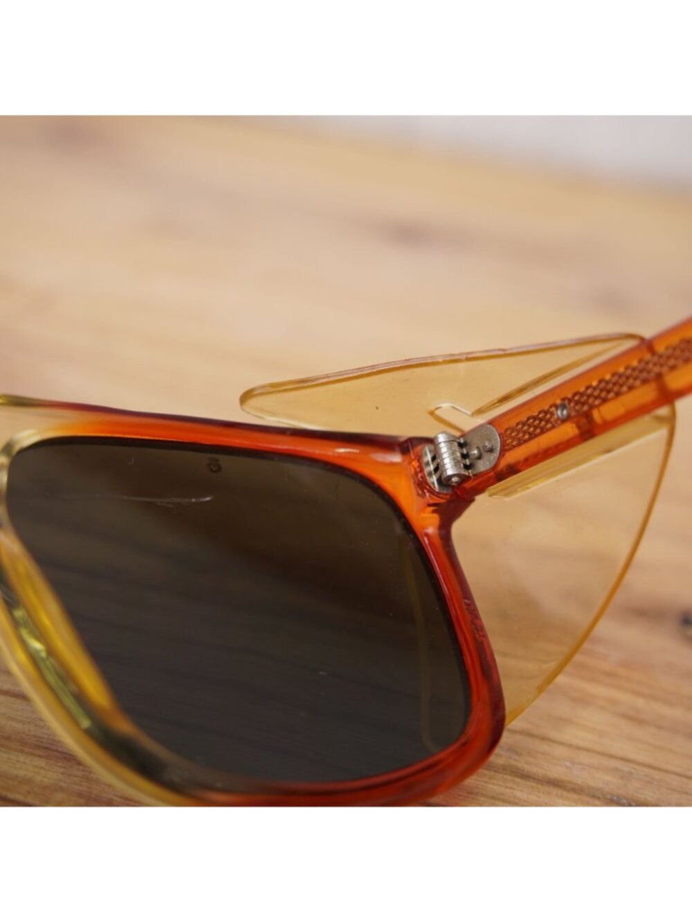 Vintage Titmus Z87 Safety Glasses Frame w Side Shields Brown Plastic Hong Kong - Picture 12 of 13